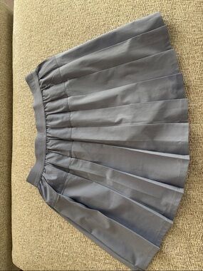 Viori Classic Pleated Skater Skirt in Slate Blue